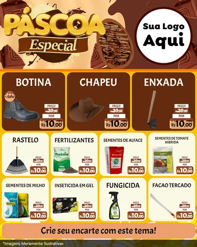 Modelo de Rede Social para Feed Instagram com o tema Páscoa Especial para Agropecuária