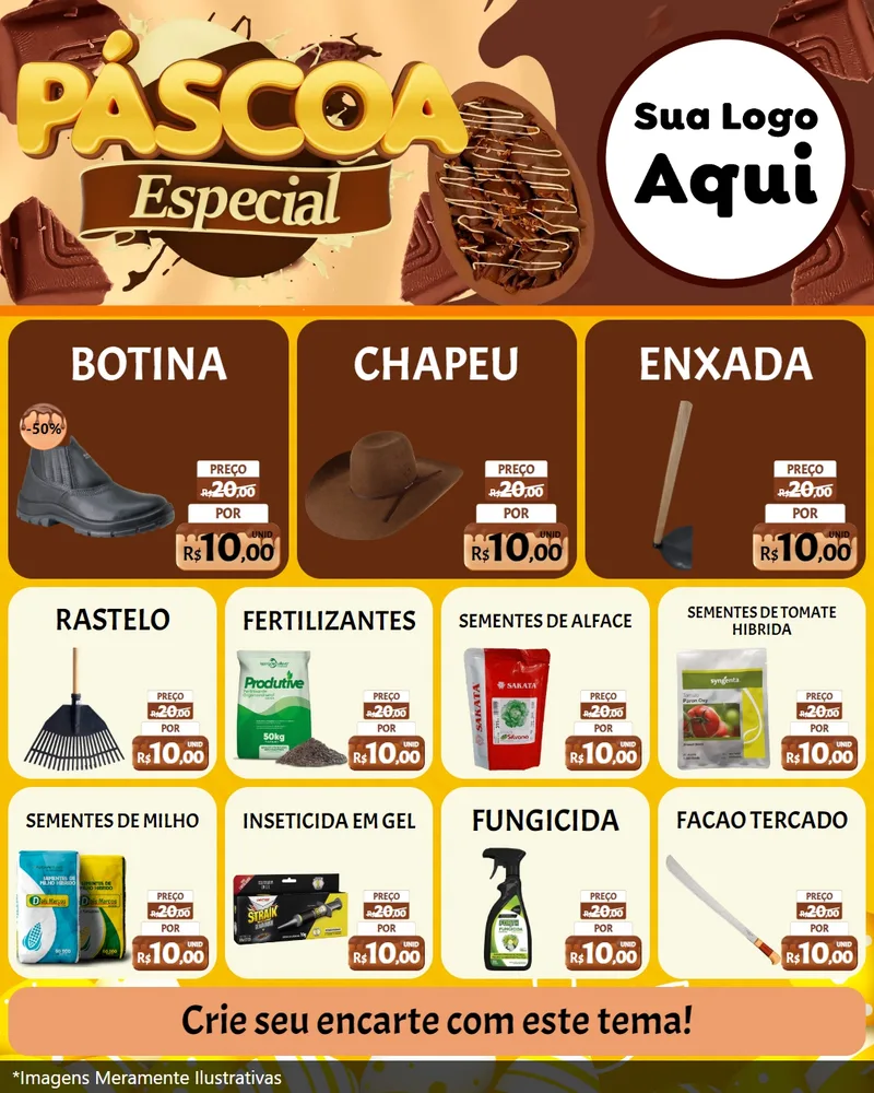 Modelo de Rede Social para Feed Instagram com o tema Páscoa Especial para Agropecuária