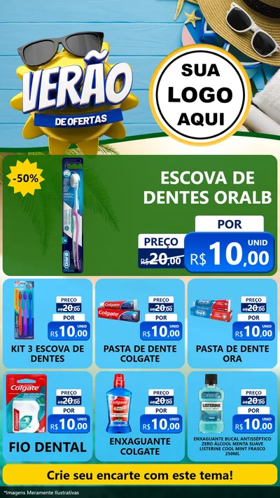 Modelo de Rede Social para Stories com o tema Verão de Ofertas para Higiene Pessoal