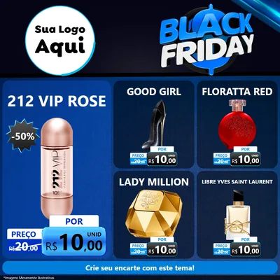 Modelo de Rede Social para Feed Facebook com o tema Black Friday para Perfumes