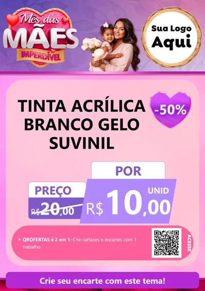 Modelo de Cartaz para Cartaz A4 Vertical com o tema Mês das Mães Imperdível para Tintas e Ferramentas