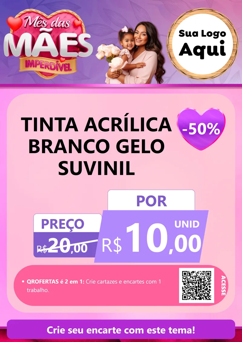 Modelo de Cartaz para Cartaz A4 Vertical com o tema Mês das Mães Imperdível para Tintas e Ferramentas