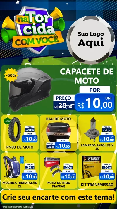 Modelo de Rede Social para Stories com o tema Na Torcida Com Você - Copa para Moto peças