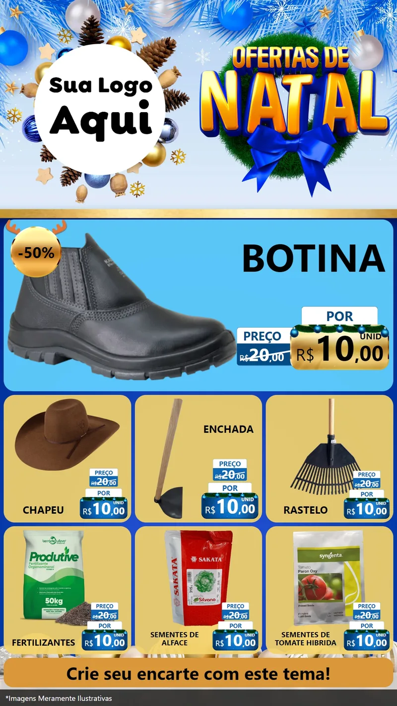 Modelo de Rede Social para Stories com o tema Ofertas de Natal para Agropecuária