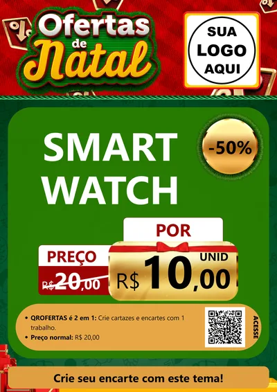 Modelo de Cartaz para Cartaz A4 Vertical com o tema Ofertas de Natal para Informática