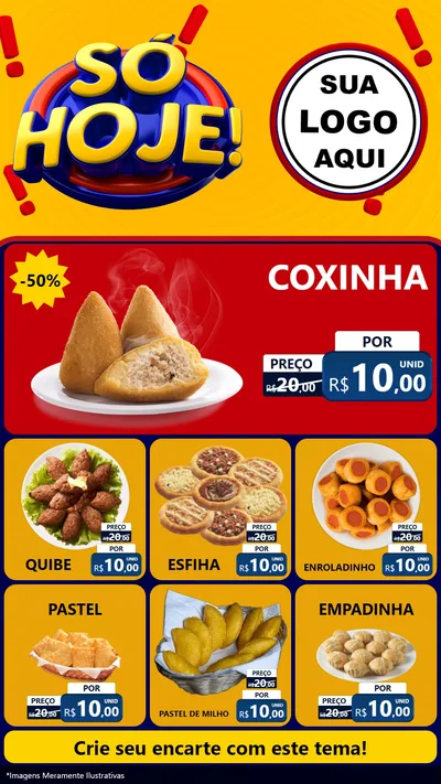 Modelo de Rede Social para Stories com o tema Só Hoje! para Salgadaria