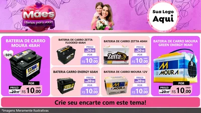 Modelo de TV para TV Horizontal com o tema Dia das Mães Ofertas para Você! para Baterias Elétricas