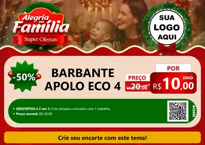 Modelo de Cartaz para Cartaz A4 Horizontal com o tema Alegria Em Família - Super Ofertas para Armarinho e Aviamentos
