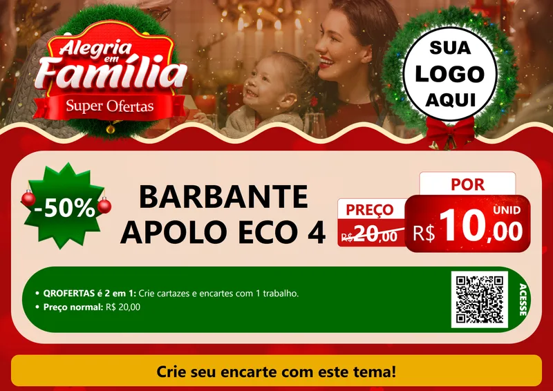 Modelo de Cartaz para Cartaz A4 Horizontal com o tema Alegria Em Família - Super Ofertas para Armarinho e Aviamentos