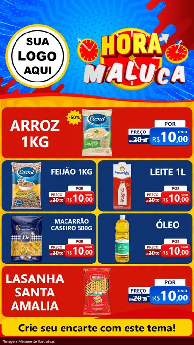 Modelo de TV para TV Vertical com o tema Hora Maluca para Supermercado
