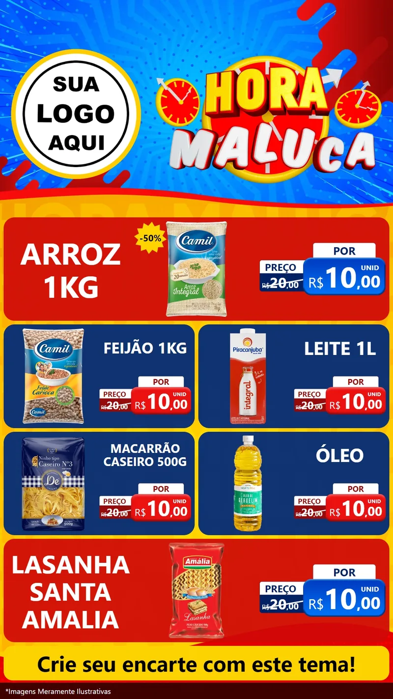 Modelo de TV para TV Vertical com o tema Hora Maluca para Supermercado