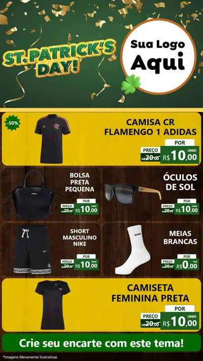 Modelo de TV para TV Vertical com o tema St Patriks Day para Roupas e acessórios