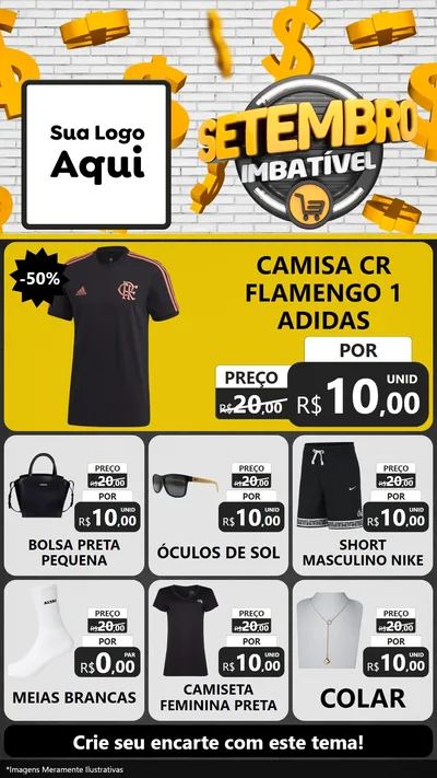 Modelo de Rede Social para Stories com o tema Setembro Imbatível para Roupas e acessórios