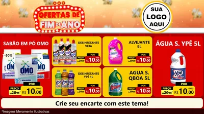 Modelo de TV para TV Horizontal com o tema Ofertas de Fim de Ano para Produtos de Limpeza