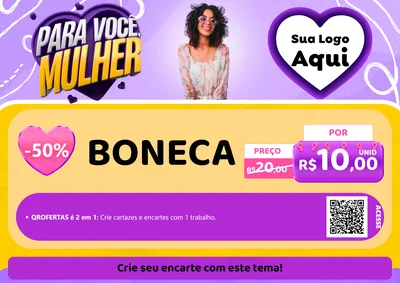 Modelo de Cartaz para Cartaz A4 Horizontal com o tema Para Você, Mulher para Brinquedos