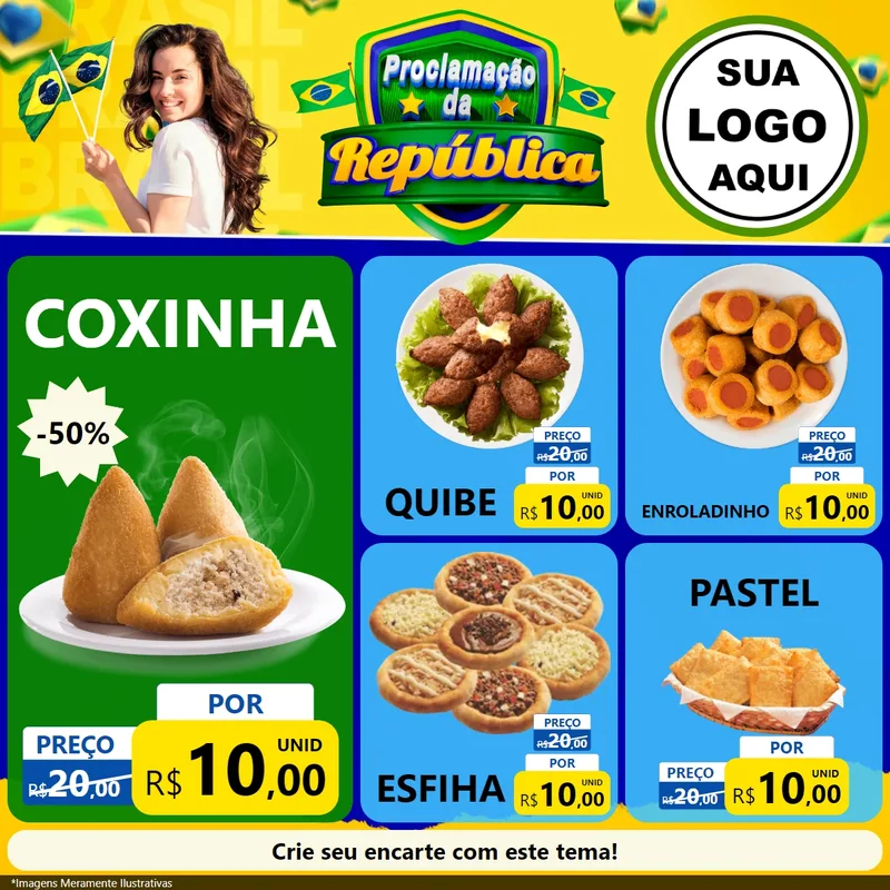 Modelo de Rede Social para Feed Facebook com o tema Proclamação da República para Salgadaria