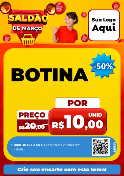 Modelo de Cartaz para Cartaz A4 Vertical com o tema Saldão de Março para Agropecuária