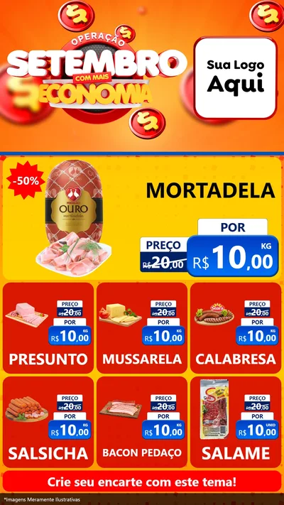 Modelo de Rede Social para Stories com o tema Operação Setembro Com Muita Economia para Frios e Laticínios