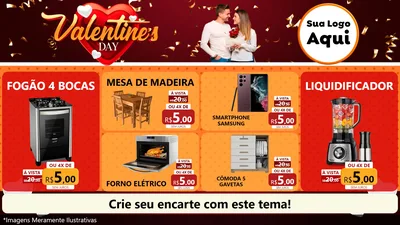 Modelo de TV para TV Horizontal com o tema Valentine's Day para Móveis e Eletro