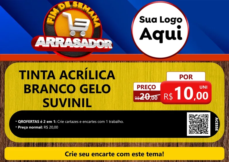 Modelo de Cartaz para Cartaz A4 Horizontal com o tema Fim De Semana Arrasador para Tintas e Ferramentas