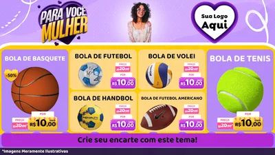 Modelo de TV para TV Horizontal com o tema Para Você, Mulher para Artigos Esportivos