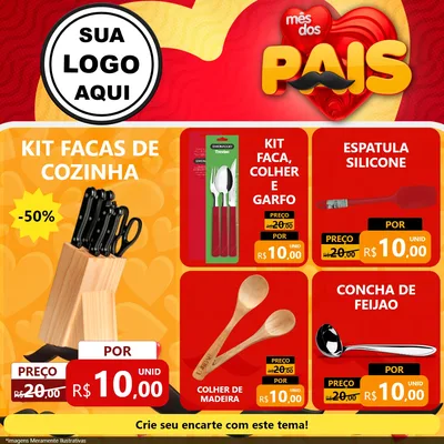 Modelo de Rede Social para Feed Facebook com o tema Mês Dos Pais para Utilidades Domésticas