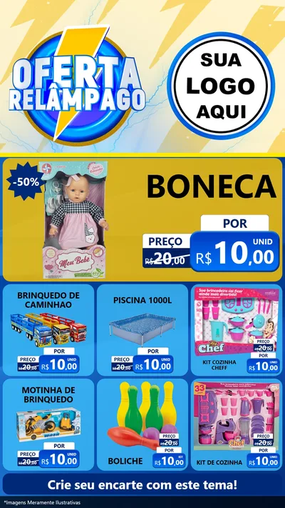 Modelo de Rede Social para Stories com o tema Oferta Relâmpago para Brinquedos