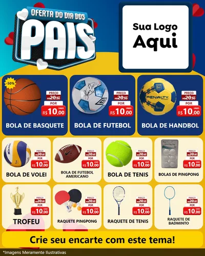 Modelo de Rede Social para Feed Instagram com o tema Oferta Do Dia Dos Pais para Artigos Esportivos