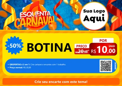 Modelo de Cartaz para Cartaz A4 Horizontal com o tema Esquenta de Carnaval para Agropecuária
