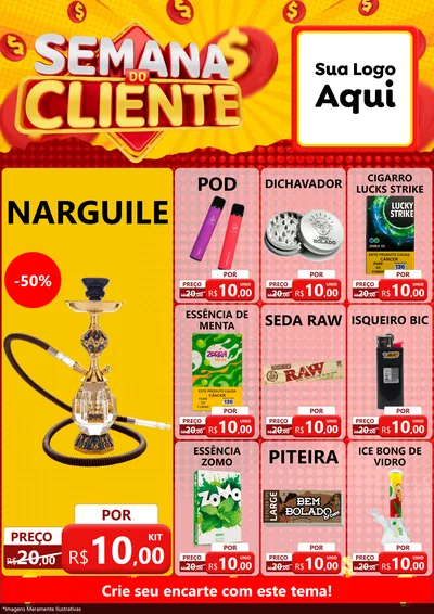 Modelo de Encarte para Encarte A4 Vertical com o tema Semana do Cliente para Tabacaria