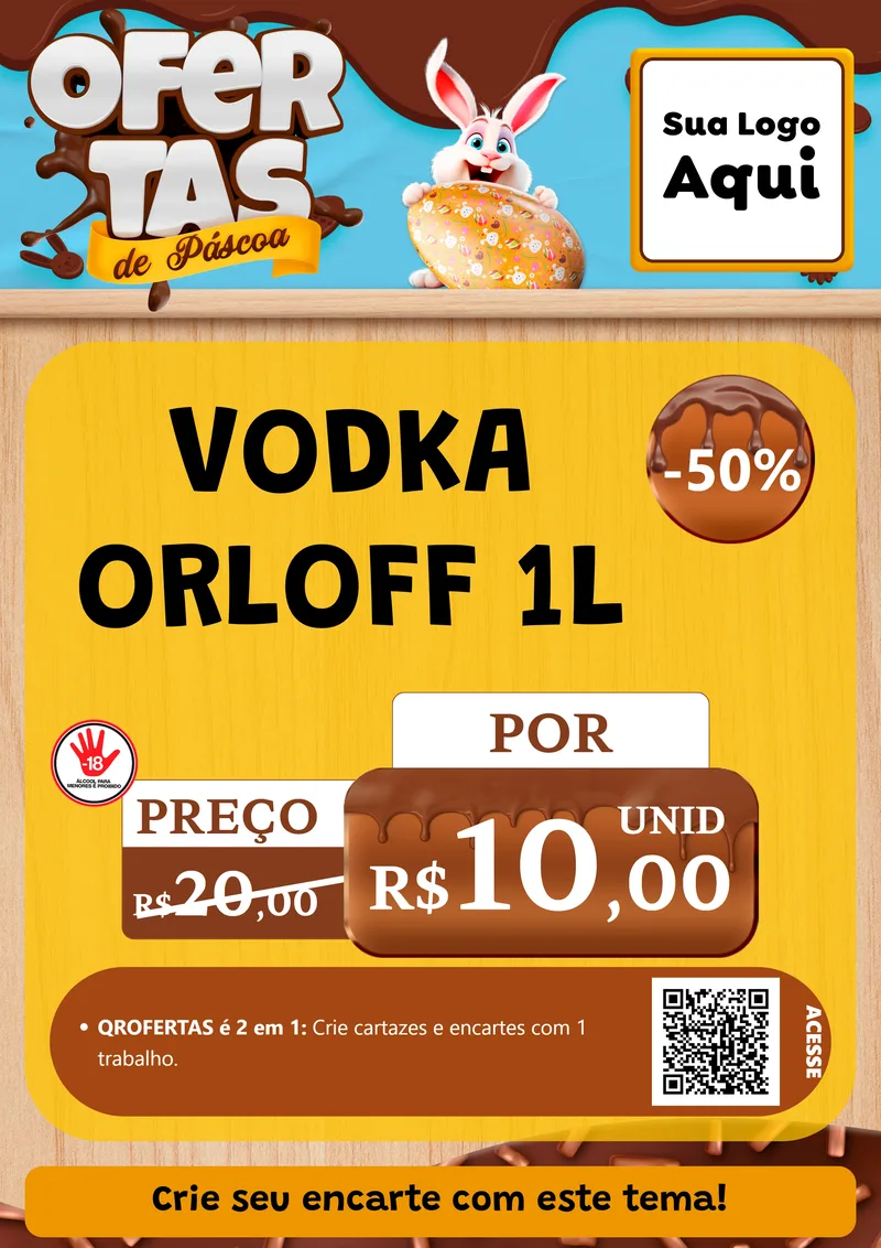 Modelo de Cartaz para Cartaz A4 Vertical com o tema Ofertas de Páscoa para Distribuidora de bebidas