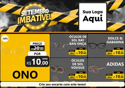 Modelo de Encarte para Encarte A4 Horizontal com o tema Setembro Imbatível para Óticas