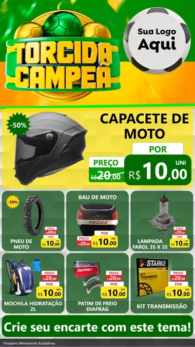 Modelo de Rede Social para Stories com o tema Torcida Campeã - Copa para Moto peças