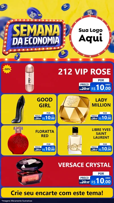 Modelo de TV para TV Vertical com o tema Semana da Economia para Perfumes