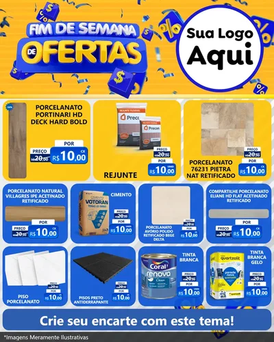 Modelo de Rede Social para Feed Instagram com o tema Fim de Semana de Ofertas para Pisos e revestimentos
