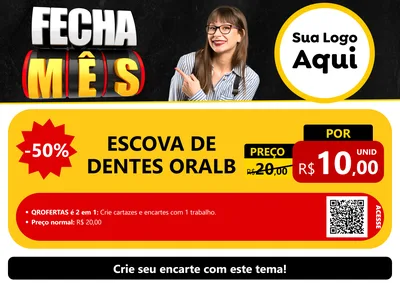 Modelo de Cartaz para Cartaz A4 Horizontal com o tema Fecha Mês para Higiene Pessoal