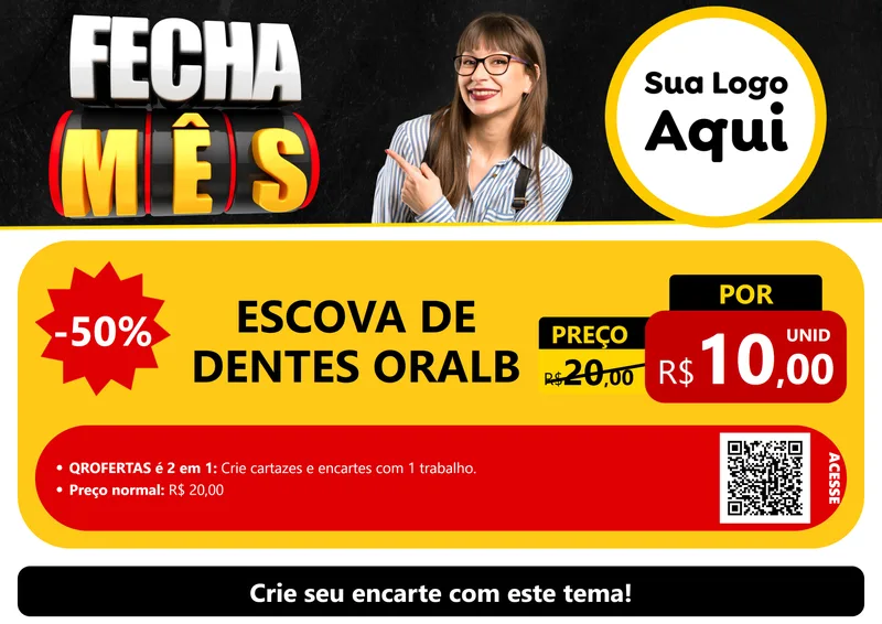 Modelo de Cartaz para Cartaz A4 Horizontal com o tema Fecha Mês para Higiene Pessoal