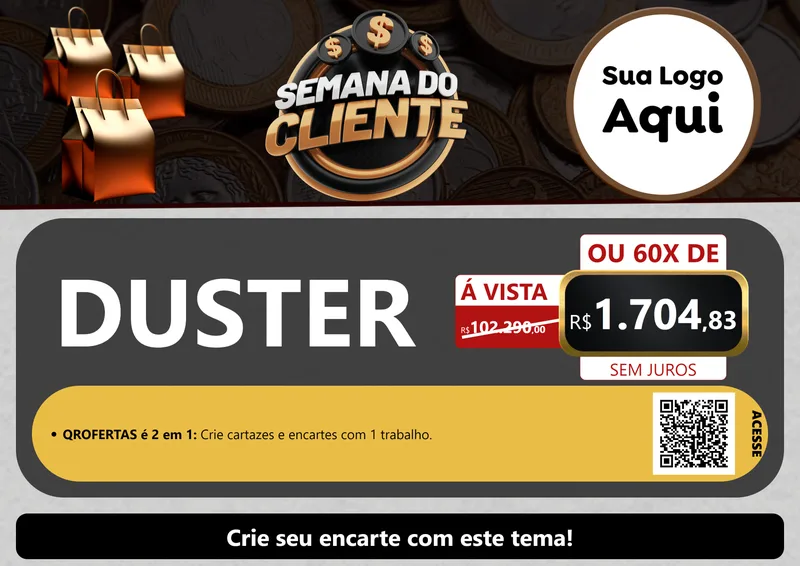 Modelo de Cartaz para Cartaz A4 Horizontal com o tema Semana do Cliente para Concessionaria de Carros