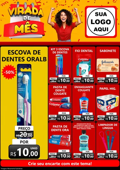 Modelo de Encarte para Encarte A4 Vertical com o tema Virada de Mês para Higiene Pessoal