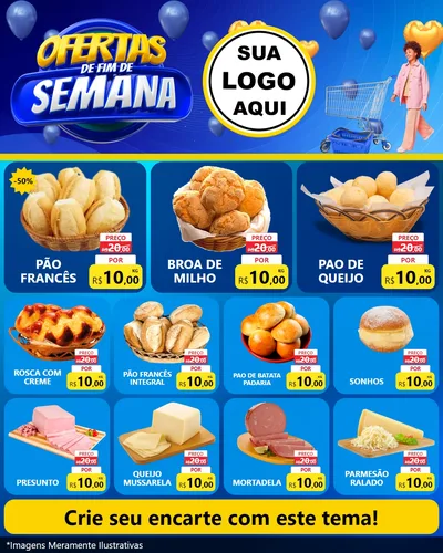 Modelo de Rede Social para Feed Instagram com o tema Ofertas de Fim de Semana para Padaria