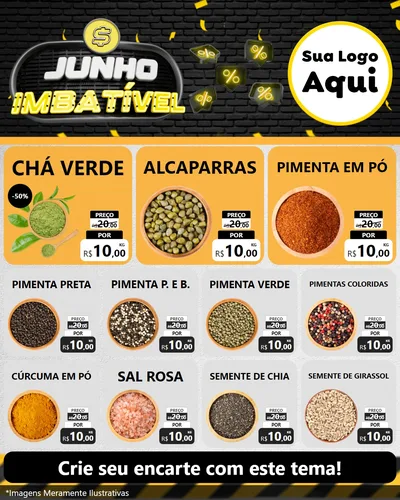 Modelo de Rede Social para Feed Instagram com o tema Junho Imbatível para Produtos Naturais