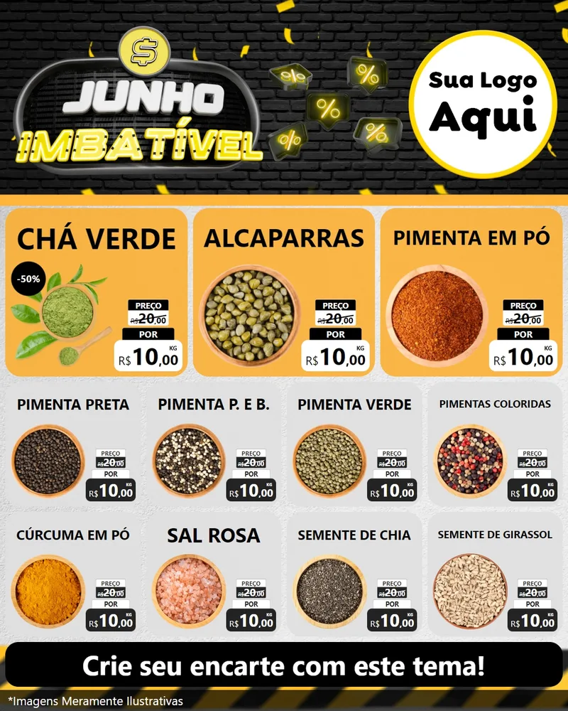 Modelo de Rede Social para Feed Instagram com o tema Junho Imbatível para Produtos Naturais