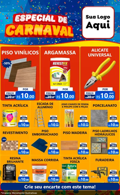 Modelo de Encarte para Encarte Grande com o tema Especial de Carnaval para Material para Construção