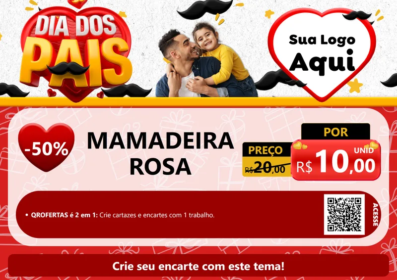 Modelo de Cartaz para Cartaz A4 Horizontal com o tema Dia dos Pais para Bebês