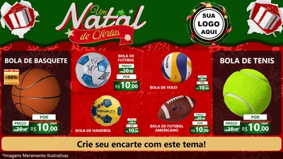 Modelo de TV para TV Horizontal com o tema Um Natal de Ofertas para Artigos Esportivos