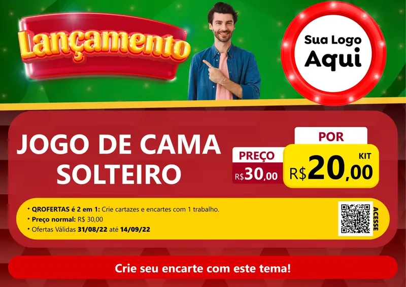 Modelo de Cartaz para Cartaz A4 Horizontal com o tema Lançamento para Cama, Mesa e Banho