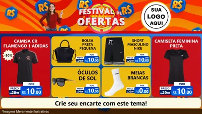 Modelo de TV para TV Horizontal com o tema Festival de Ofertas para Roupas e acessórios