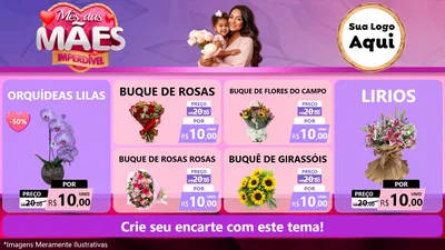 Modelo de TV para TV Horizontal com o tema Mês das Mães Imperdível para Floricultura e jardim