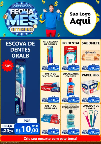 Modelo de Encarte para Encarte A4 Vertical com o tema Operação Fecha Mês Setembro para Higiene Pessoal