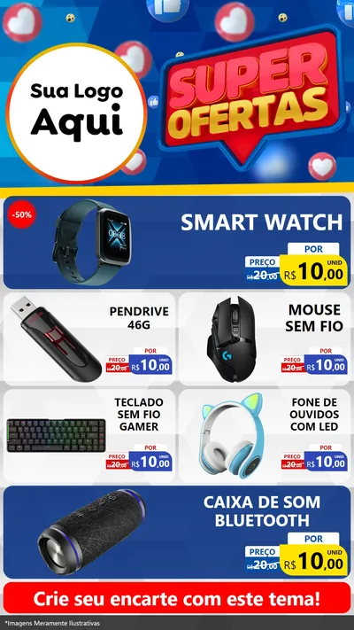 Modelo de TV para TV Vertical com o tema Super Ofertas para Informática